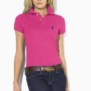 Watermelon Pink Ralph Lauren Classic Polo T-Shirt